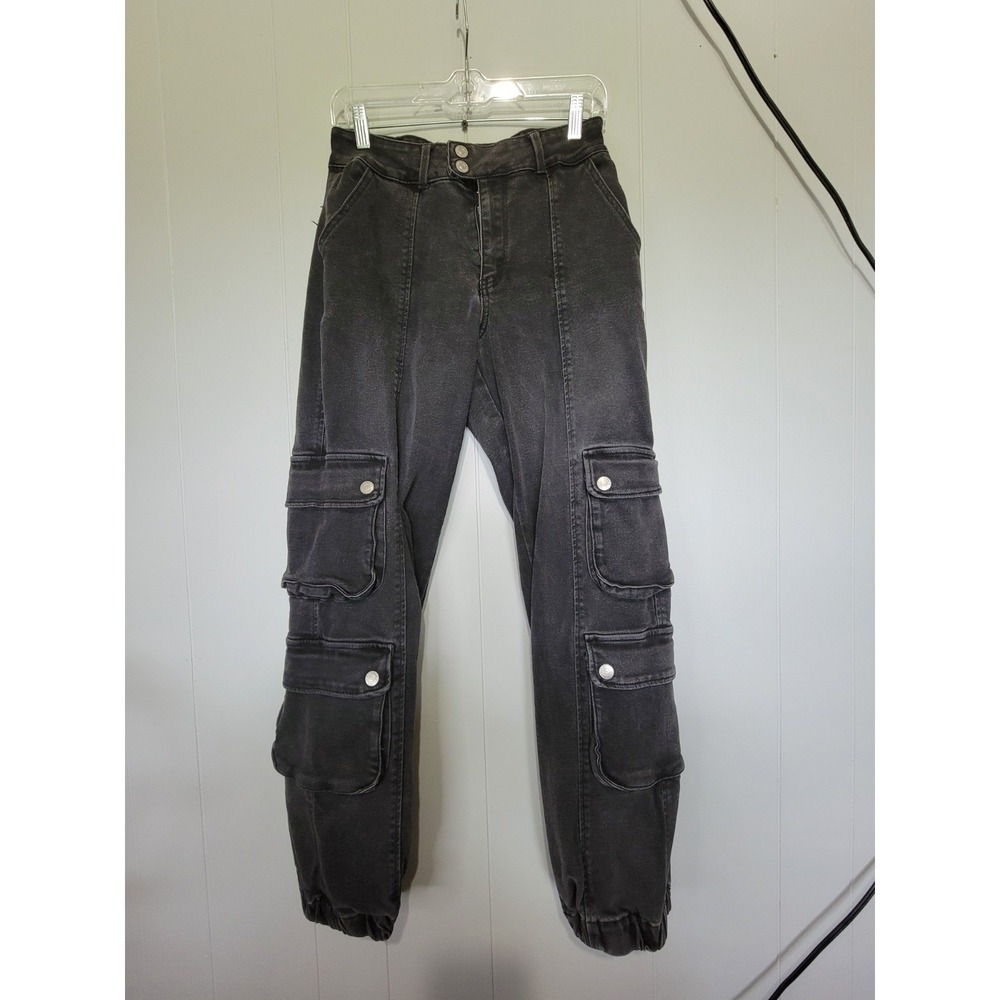 Forever 21 Black Cargo Jogger Jeans